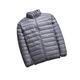 Men's Lightweight Warm Outdoor Jacket Winter Down Jacket Thermal Hybrid Hiking Coat Water Resistant Packable Short Grey Without Cap 5XL