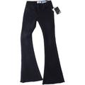 Huntrly Women's Jeans Retro Stretch Flared Trousers Fashion and Comfortable Self-Cultivation Wide-Leg Trousers Buttocks Sexy 26 Black