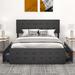 Red Barrel Studio® Full/Queen Bed Frame w/ 4 Storage Drawers & Headboard in Gray, Size 45.7 H x 81.9 W x 61.4 D in | Wayfair
