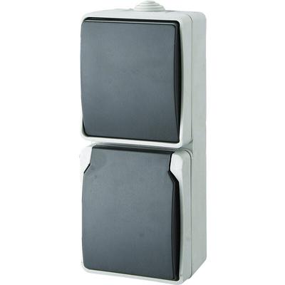 GAO 9878 Feuchtraum-Schalterprogramm Schalter/Steckdosen Kombination Standard Grau 1 St. Image