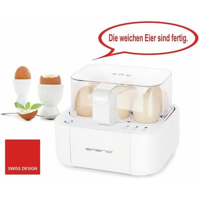 Emerio - Eierkocher EB-115560.12, 6 Eier, 400 Watt, Sprachausgabe, weiß