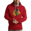 Men's Antigua Red Chicago Blackhawks Logo Victory Pullover Hoodie