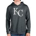 Men's Antigua Heathered Charcoal Kansas City Royals Team Logo Absolute Pullover Hoodie