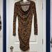 Michael Kors Dresses | Michael Kors Cowl Neck Animal Print Dress Xs | Color: Black/Brown | Size: Xs