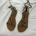 American Eagle Outfitters Shoes | American Eagle Outfitters Lace Up Sandals, Size 7 | Color: Black/Cream | Size: 7
