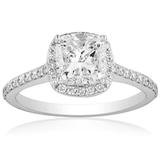 Superior Quality Collection 1.82 CT. T.W. Cushion Shaped Diamond Halo Ring in 18 Karat White Gold (I, VS2)10