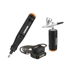 20V MAKERX Combo Kit - Rotary Tool + Air Brush w/45 Accessories