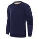 MAGCOMSEN Mens Sweatshirts Round Neck Warm Underwear Baselayer Tops Mens Jumper Sweater Casual Pullover Cotton Breathable Comfy Sweatshirts Thick Baselayer Top Mens Winter T-Shirts, Navy