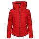 Fashion Padded Womens Quilted Jacket Bubble Women Coat Warm Thick Collar Women's Parkas Hooded Jacket Coat Winter Coat (Red, L)