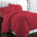 Pizuna 100% Cotton Single Duvet Cover Set Burgundy Red, 400 Thread Count Long Staple Cotton Duvet Cover Single 140x200cm, Soft Sateen Weave Quilt Cover with Button Closure (Single Duvet Cover)