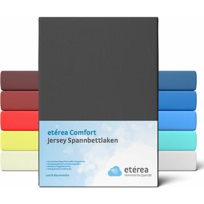 Etérea - Comfort Jersey Spannbettlaken Schwarz, 80x160 cm - 80x180 cm - Schwarz