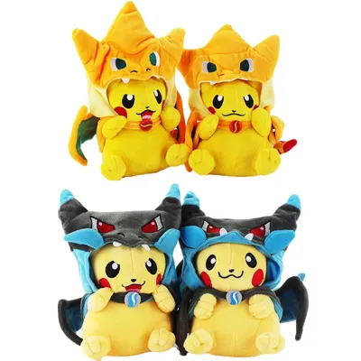 TAKARA TOMY-Peluche Pokémon Pikachu Dracaufeu Beurre Doux pour Enfant Cadeau 4 Pièces/Lot
