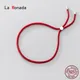 La Monada – Bracelet en fil rouge pour femmes 22cm argent Sterling 925 corde minimaliste argent