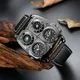 OULM – montre à Quartz avec bracelet en cuir pour hommes marque de luxe sport à grand cadran