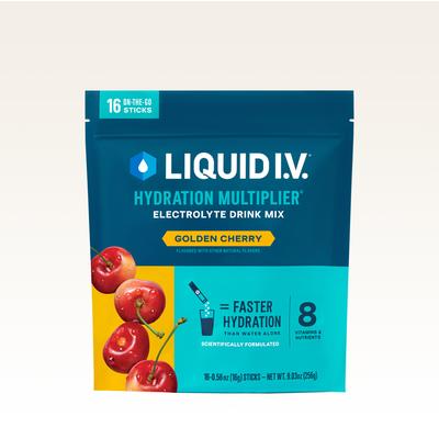 Liquid I.V. Golden Cherry Powdered Hydration Multiplier® (16 pack) - Powdered Electrolyte Drink Mix Packets
