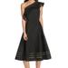 Adrianna Papell Women's Dress Illusion Panel One-Shoulder