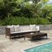 vidaXL 6 Piece Patio Lounge Set with Cushions Poly Rattan Brown - 27.2" x 27.2" x 27.2"