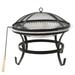 vidaXL 2-in-1 Fire Pit and BBQ with Poker 22"x22"x19.3" Stainless Steel