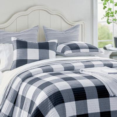 Keene Buffalo Check Cotton Quilt - Full/Queen, Bla...