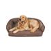 Chocolate EZ Wash Fleece Bolster Dog Bed, 33" L X 24" W X 9" H, Small, Brown
