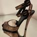 Gucci Shoes | Gucci Rose Gold Glitter & Black Suede Sandal Perfect Condition!!! | Color: Black/Gold | Size: 36