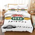 PTNQAZ 3D Friends Bedding Set TV Show Duvet Covers Sets With Pillowcases Quilt Covers Bedclothes Bed Linens (King,1)