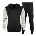 DRESCOKLJ Men's tracksuit, jogging suit, sports suit, men's jogging suit, sweatshirt trousers, men's jogging suit, leisure suit, tracksuit, leisure suit, sweat jacket, black, M
