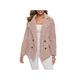 O·Lankeji Plus Size Faux Shearling Jacket for Womens,Long Sleeve Plush Button Coats with Pocket,Solid Color Lapel Outwear for Warm Winter (Color : Pink, Size : 5XL)