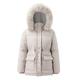 Overcoat Women's Trench Thick Outwear Winter Fur' Jacket Coat Warm Hooded Lined Women's Parkas (Khaki, M)