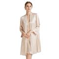 WIITON Womens Dressing Gown-Silk Ladies Bathrobe,Kimono Bridesmaid Robe for Wedding Party Short Nightwear 2 Pieces Set,Flesh,L