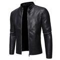 BKPPBi1lkin Leather Jacket Mens Men Faux Leather Jacket Motorcycle Men's Black ​Outwear Male PU Leather Coats Men (Color : Thicken PU Jacket, Size : 5XL)