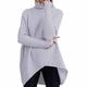 Therlop Sweaters for Women,Long Batwing Sleeve Sweater Loose Turtleneck Casual Ribbed Knit Pullover Sweaters Tops (Gray,XL)