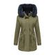 Women's Faux Fur Hood Reversible Coat Long Quilted Hooded Parka Warm Winter Jacket Thicken Puffer Outwear