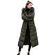 Women's Fashion Big Hair Collar Slim Long Knee-High Down Cotton Jacket Coat Warm winter jacket
