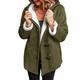 Fleece Jacket Women,Bartira Ladies Plain Hoodie Winter Warm Fleece Lined Zip Up Jacket Coat for Women Green