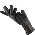 Fashion Men's Gloves Hand-Stitched Winter Gloves Black Leather Gloves Warm Soft Wool Lining Mittens Machine Sewing 11