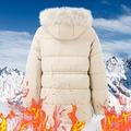 Hooded Winter Lined Trench Thick Overcoat Jacket Women's Coat Outwear Warm Fur' Women's Parkas (Beige, M)