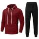 Auenix Men's Tracksuit Solid Color Sweatshirt Men Hoodie and Zip 2PC Tracksuits Pants Set Jogger Gym Tracksuit Long Sleeve Tracksuit Men Full Winter, Wine, XXL