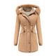 Ladies Faux Fur Lining Coat Womens Winter Warm Thick Long Jacket Hooded Overcoat Fashion Trench Coat Jacket