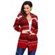 Jianghuayunchuanri Womens Open Front Autumn and Winter Cardigan Jacket Plus Size Knitted Sweater Long Sleeves Loose for Autumn Winter Spring (Color : Red, Size : XL)