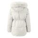 Overcoat Women's Trench Thick Outwear Winter Fur' Jacket Coat Warm Hooded Lined Women's Parkas (Beige, M)