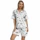 Youturnnow Dachshund Dog Animal Pyjamas Women's with Button Placket Short Pyjama Set Short Sleeve Sleepwear Leisure Suit Two Piece Sleepwear, White, XXXL