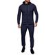 YULONGESS Men's hooded pullover, leisure suit, jogging suit, jogging bottoms with pockets, sweatshirt and tracksuit bottoms, plain leisure suit for gym, fitness, sportswear, Navy-1, XX-Large