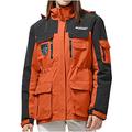 Men's 3-in-1 Jacket, Mountain Sports Jacket, Casual Patchwork, Thick Multi Pocket Jacket, Outdoor Jacket, Zip, Windproof, Waterproof, Keeps Warm, Breathable, Long Sleeve Jacket, Coats, Pair Models, Orange #7210, L