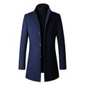 Mens Wool Coats Winter Tweed Trench Coat Casual Peacoats Regular Fit Outerwear Jacket Winter Coats for Men Jackets for Men Uk Blue,3XL