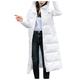 TDEOK Parka Women's Waterproof Winter Coat Women's Warm Winter Parka Long Winter Coat Women's Outdoor Winter Coat Warm Women's Hooded Jacket Women's Winter Coat with H, White, L