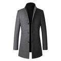 Mens Coats Regular Fit Wool Trench Coat Thick Winter Peacoats Mid-Length Jackets Grey Mens Coats Winter Jackets for Men Mens Jackets Gray,L