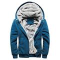 SKYWPOJU Plush Jacket with Hood, Men’s Basic Down Jackets, Fleece, Warm Thermal Jacket, Padded snowfield Jacket, Modern Zipper, Outwear, Padded Men’s Jacket, Outdoor Jacket (Color : Blue, Size : M)