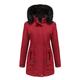 Women's Faux Fur Hood Reversible Coat Long Quilted Hooded Parka Warm Winter Jacket Thicken Puffer Outwear