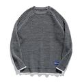 Segindy Men's Jumpers Fashion Solid Color Loose Round Neck Long Sleeve Comfortable Daily All-Match Casual Knitted Sweater L Grey